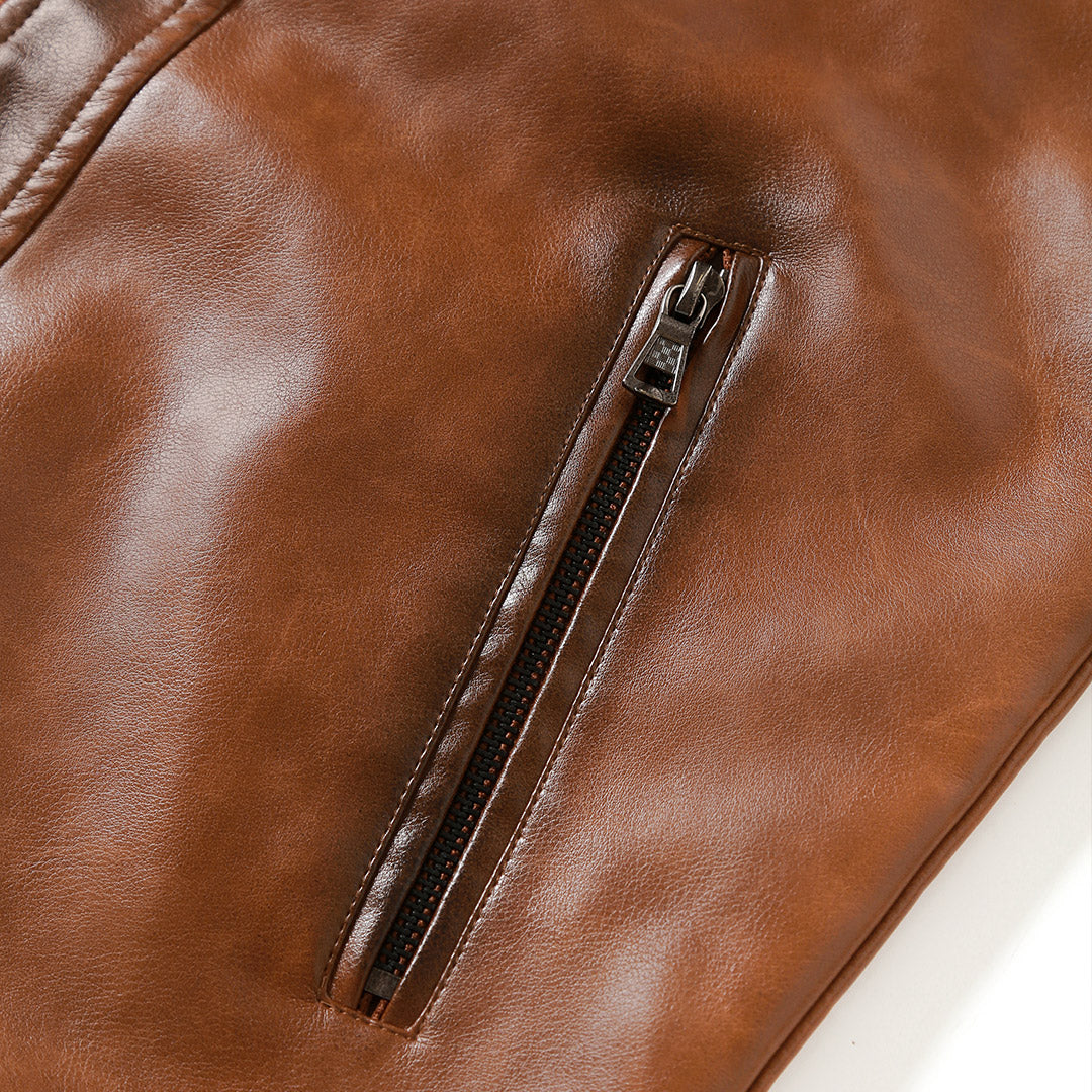 Giacca Uomo in Pelle Stile Roadster