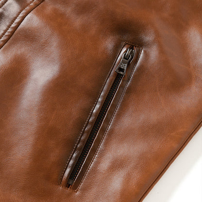 Giacca Uomo in Pelle Stile Roadster