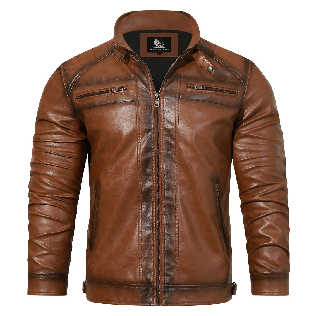 Giacca Uomo in Pelle Stile Roadster