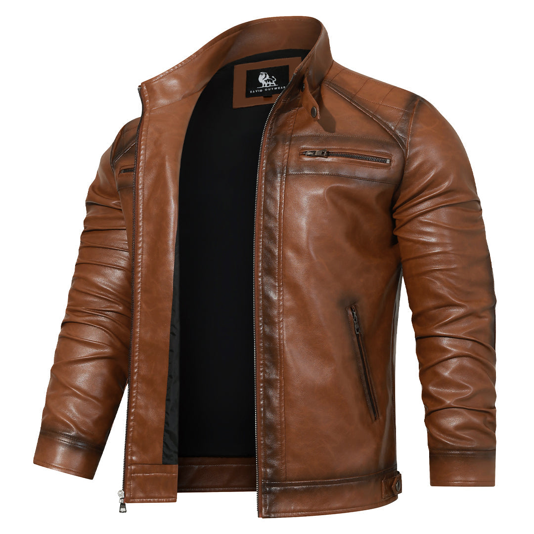 Giacca Uomo in Pelle Stile Roadster - Brentozzi