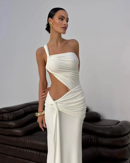 Robe d'été blanche pour femme avec découpes, en tissu léger et respirant, manche courte, idéale pour les journées…