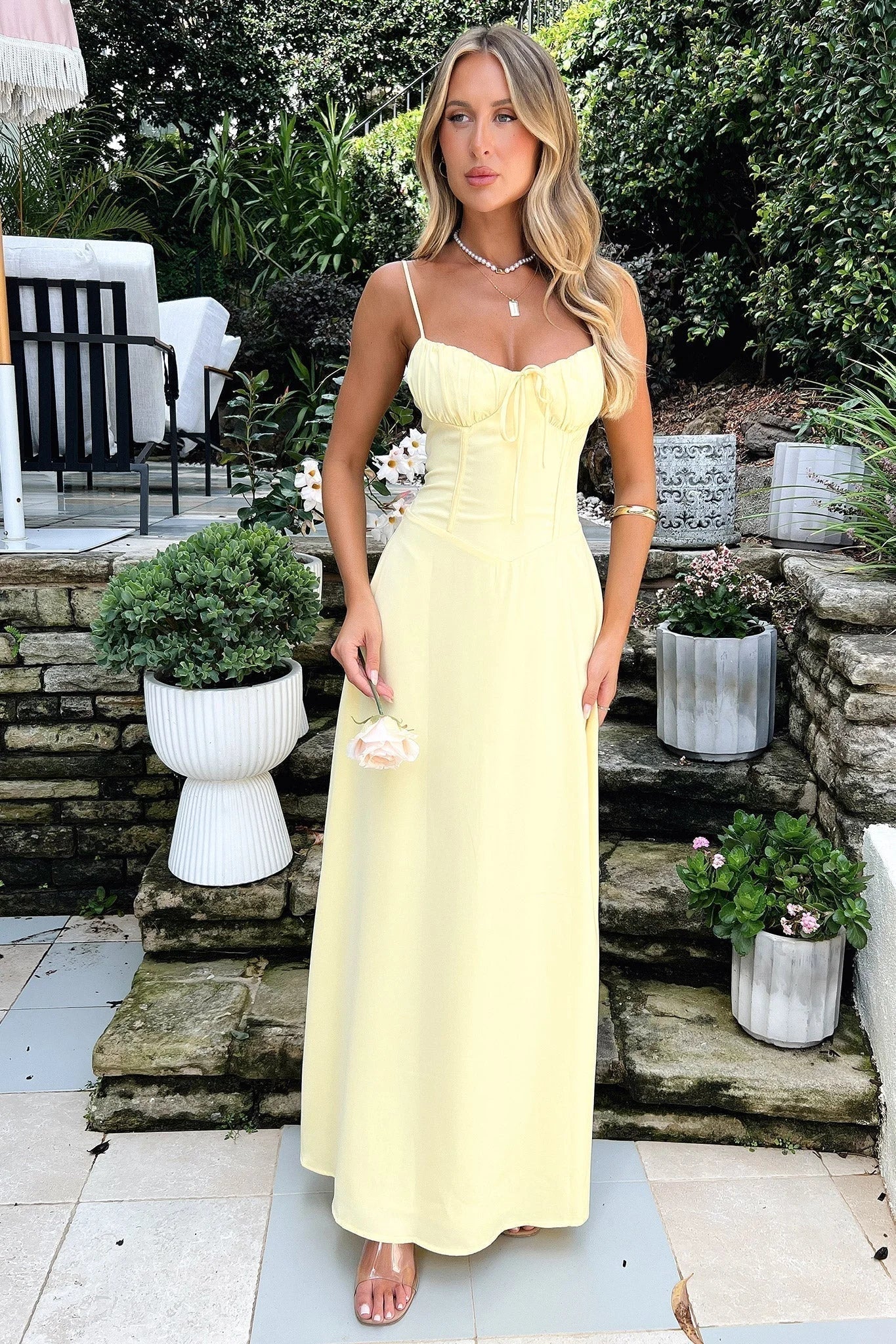 Abito Lungo Donna Bretelle Sottili Taglio Elegante - Vesarelli