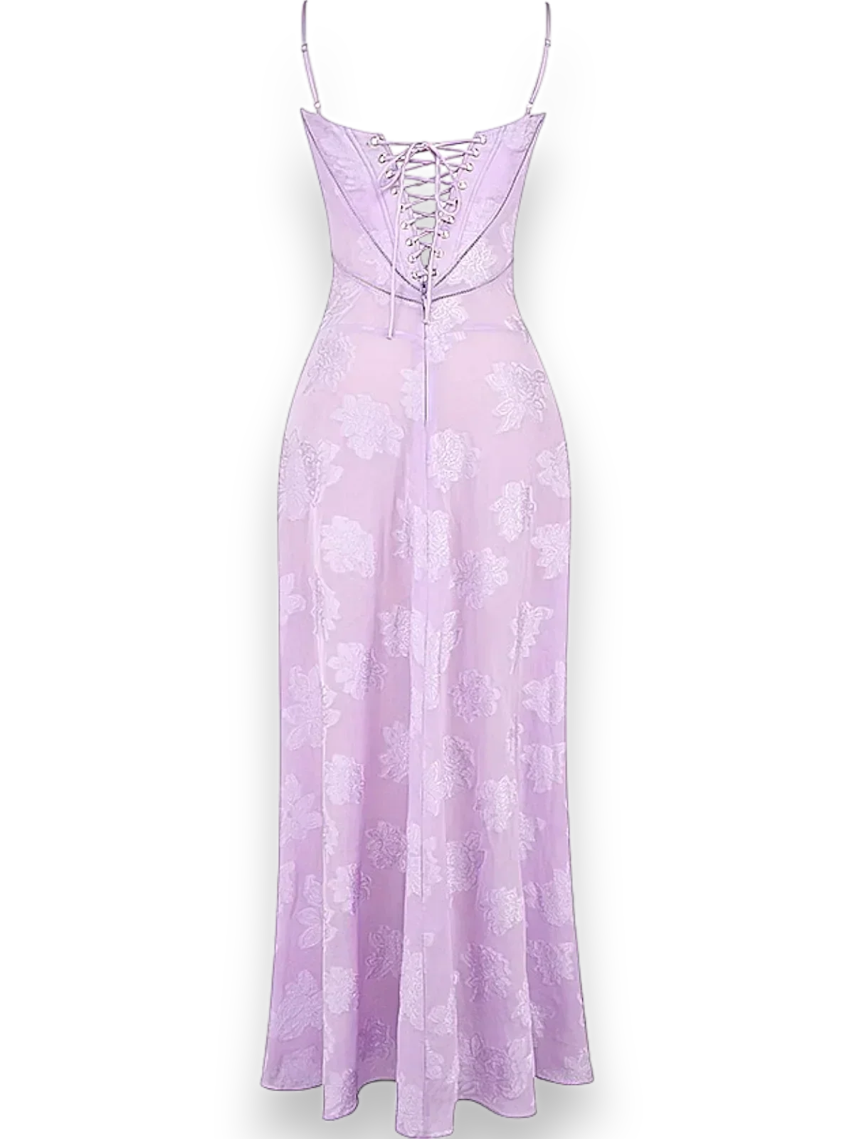 Robe longue en coton avec broderie florale délicate et bretelles fines pour un look élégant et raffiné.