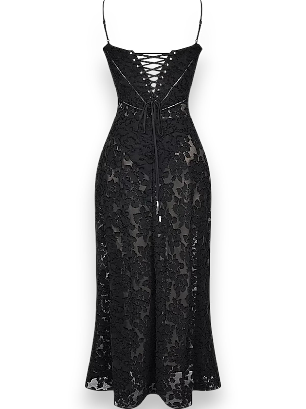 Robe longue en coton, dotée de broderie florale délicate et de bretelles fines pour une silhouette élégante.
