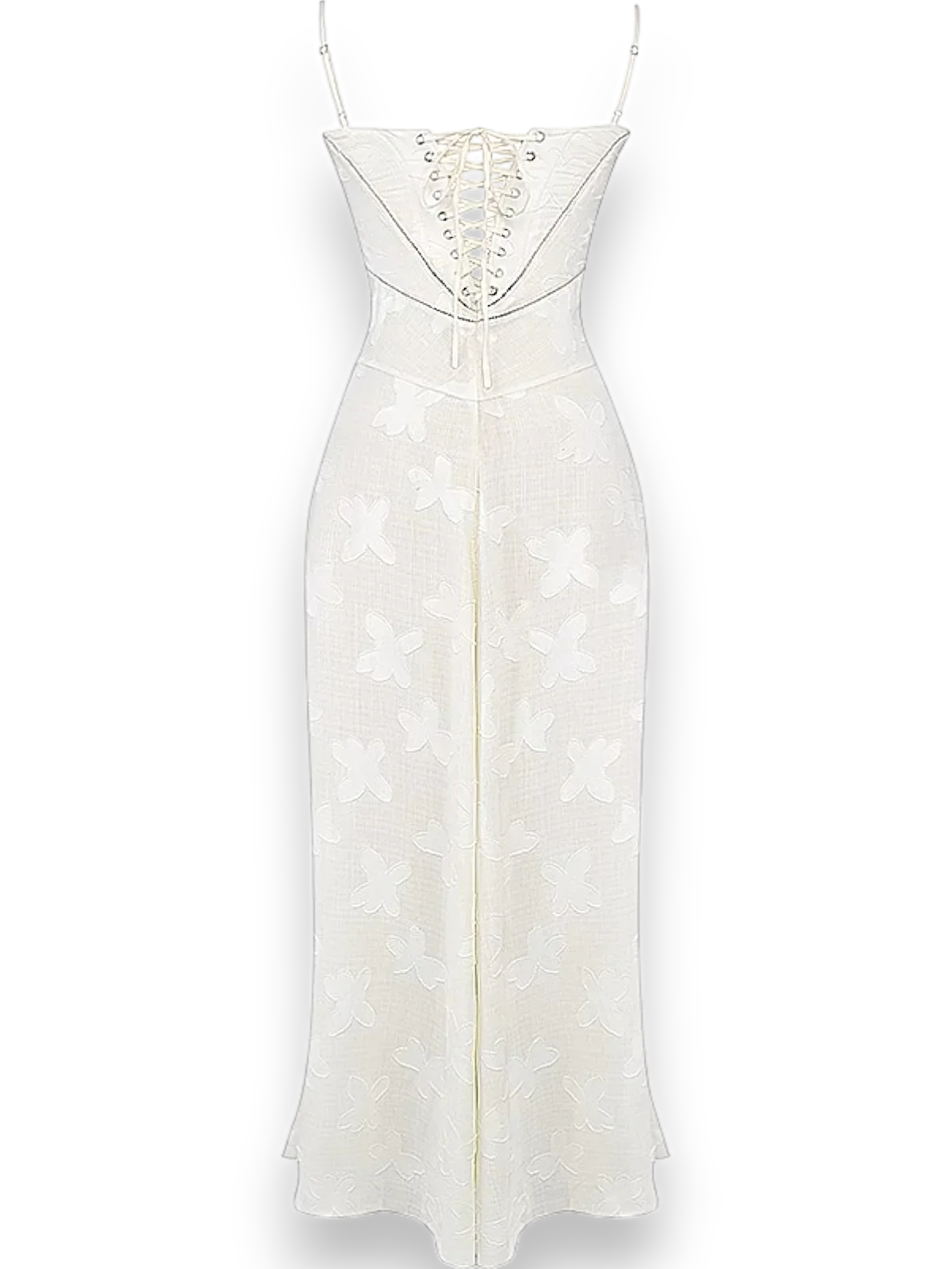 Robe longue en coton avec broderie florale délicate et bretelles fines, parfaite pour les journées ensoleillées.