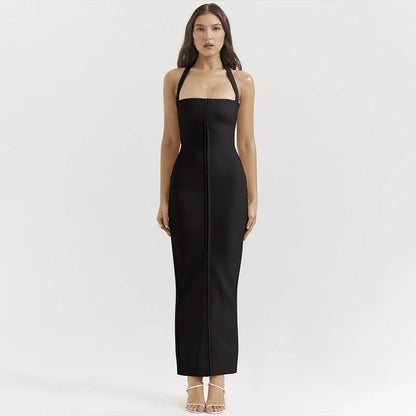 Robe longue ajustée sans manches en jersey avec fermeture zippée dans le dos et coupe flatteuse. Idéale pour les journées…