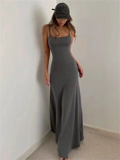 Abito Lungo Donna Sottile Bretelle Sottili Estate - Vesarelli