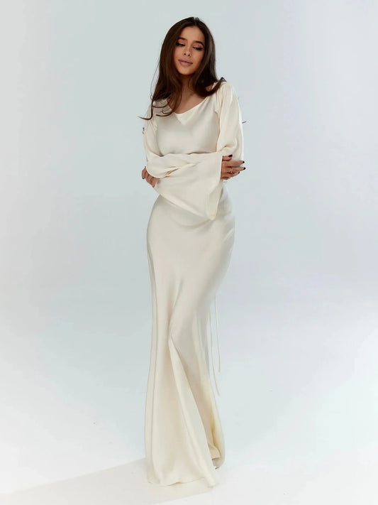 Abito Maxi Donna Manica Lunga Cerimonia - Vesarelli