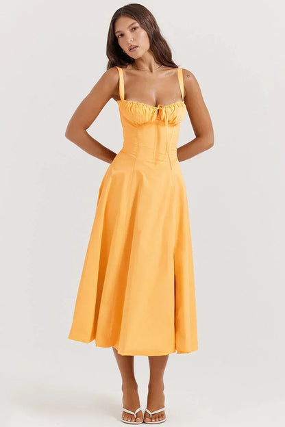 Abito Midi Donna Corsetto Arricciato - Vesarelli