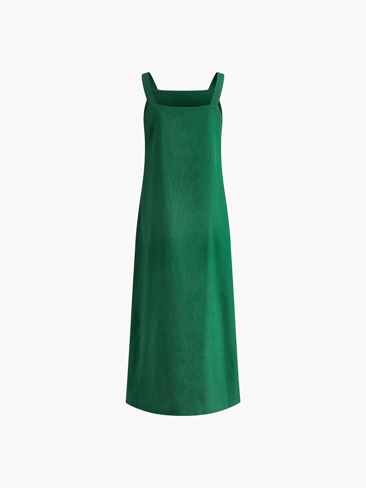 Robe midi sans manches en tissu léger, fente latérale et coupe ample, idéale pour les journées d'été.