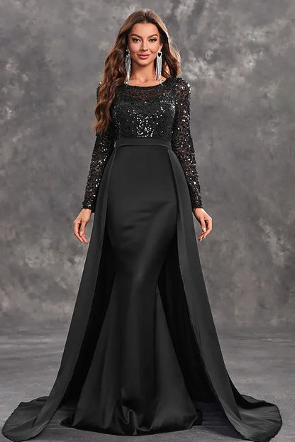 Abito Lungo Donna con Paillettes Gonna Fluida - Vesarelli