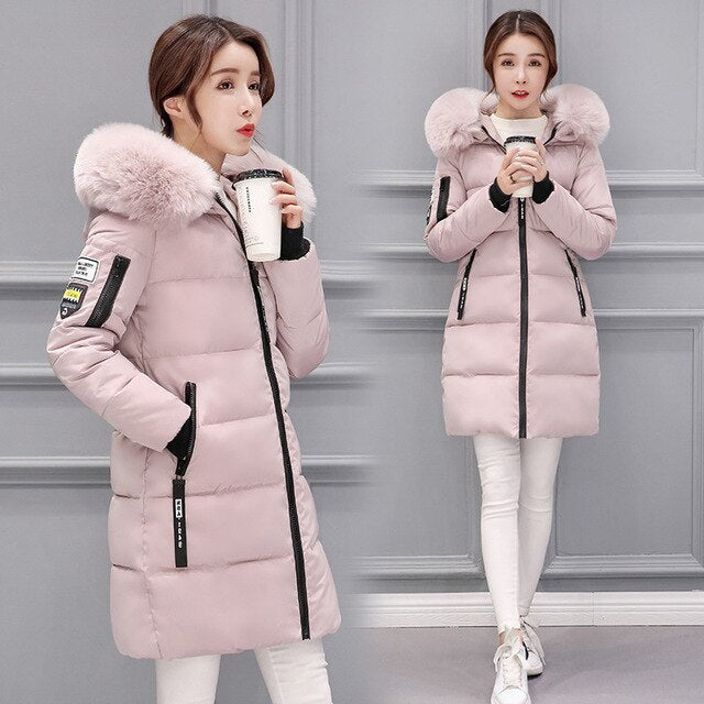 Giacca Invernale Donna con Cappuccio e Zip Calda Confortevole
