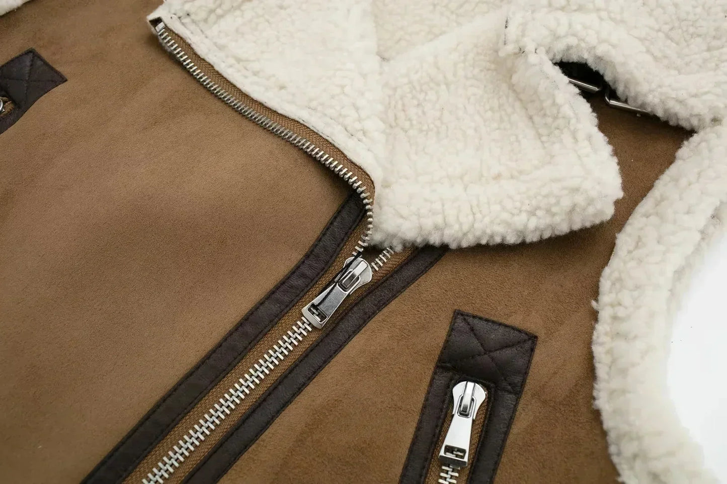 Gilet Donna Imbottito con Fodera in Shearling Senza Maniche