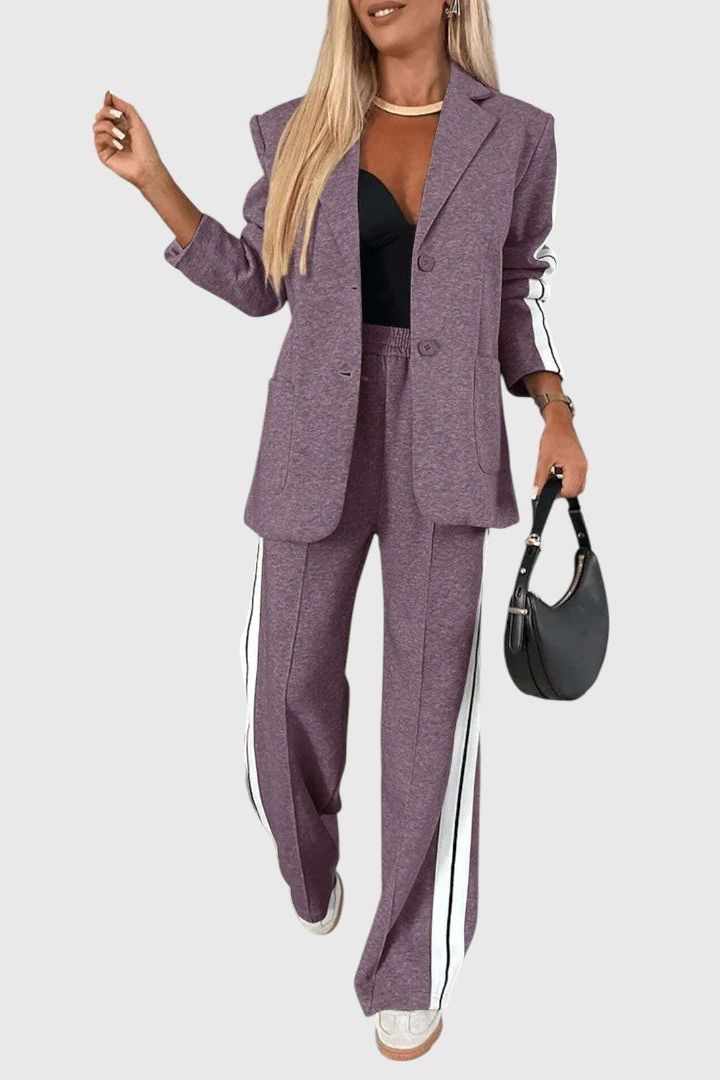 Completo Donna in Cotone a Righe Casual