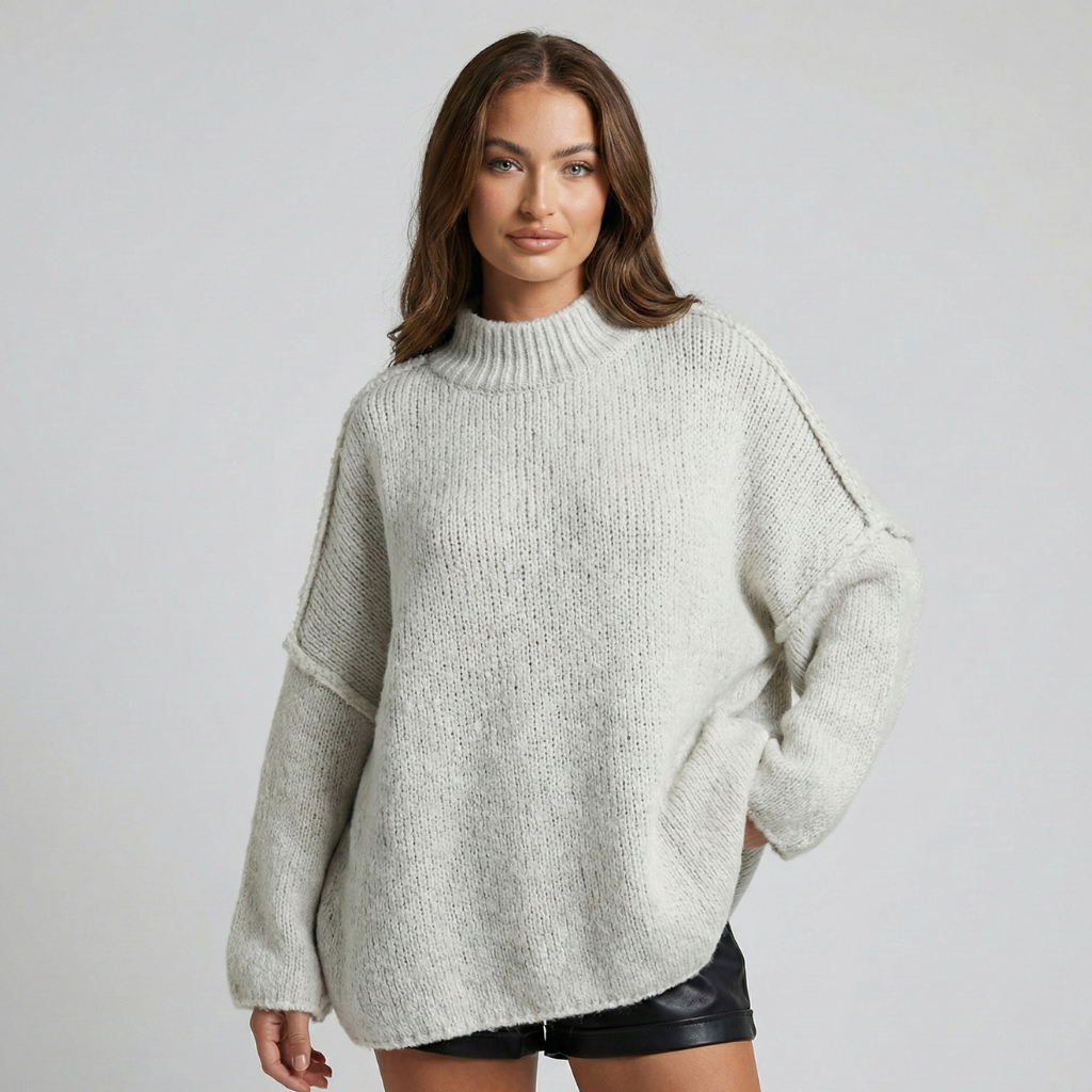Maglione Donna Collo Alto Morbido Vestibilità Ampia - Vesarelli