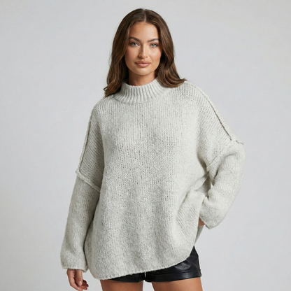 Maglione Donna Collo Alto Morbido Vestibilità Ampia - Vesarelli