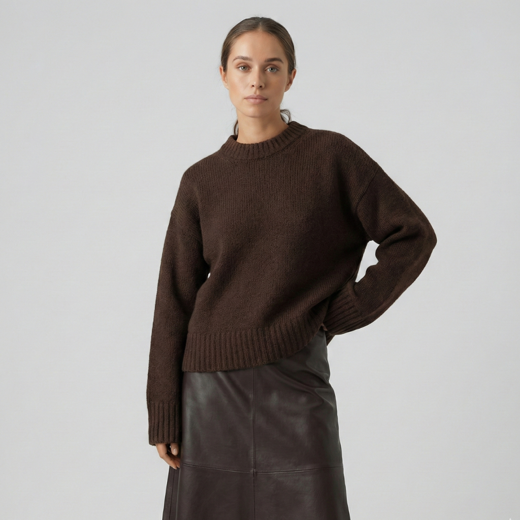 Maglione Donna Lavorato a Maglia Manica Lunga Morbido Ampio - Vesarelli