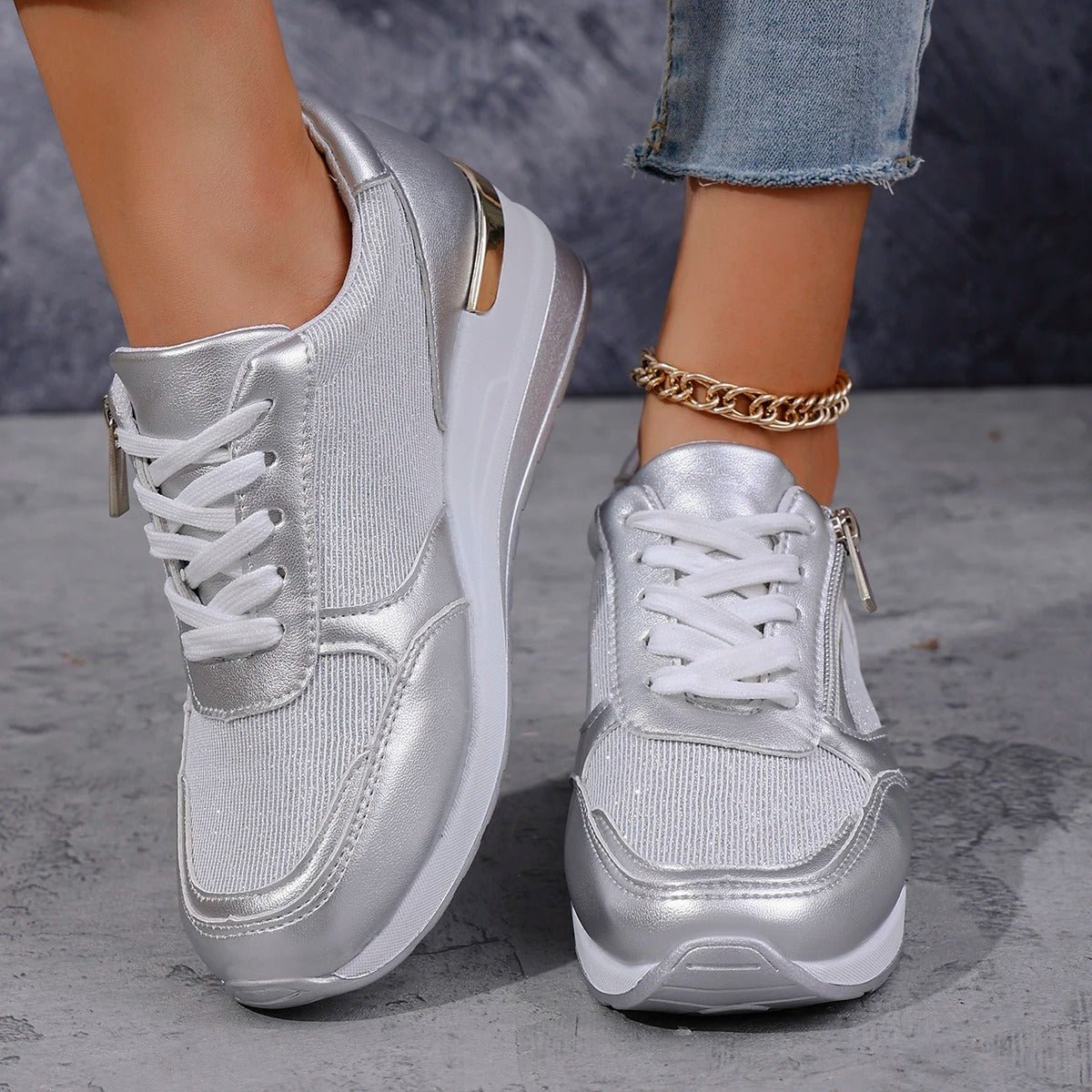 Sneakers Donna Plateau Comode Casual - Brentozzi