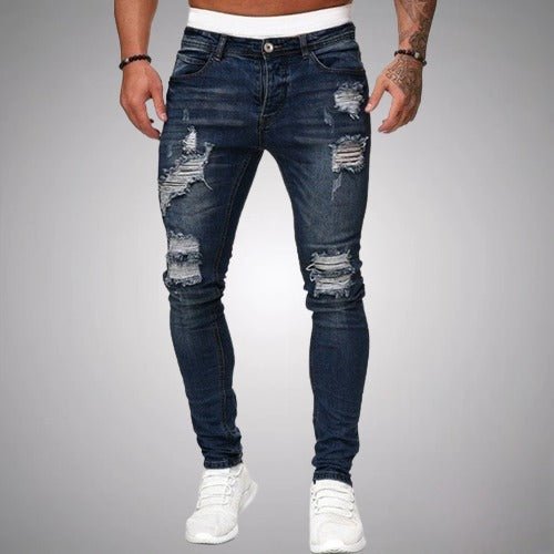 Jeans Strappati Uomo Vestibilità Regular