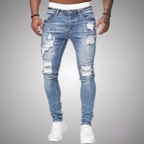 Jeans Strappati Uomo Vestibilità Regular