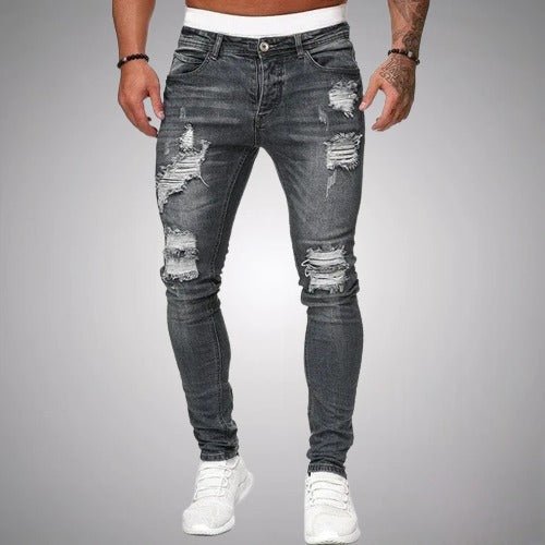 Jeans Strappati Uomo Vestibilità Regular