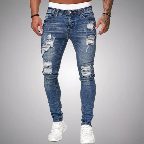 Jeans Strappati Uomo Vestibilità Regular