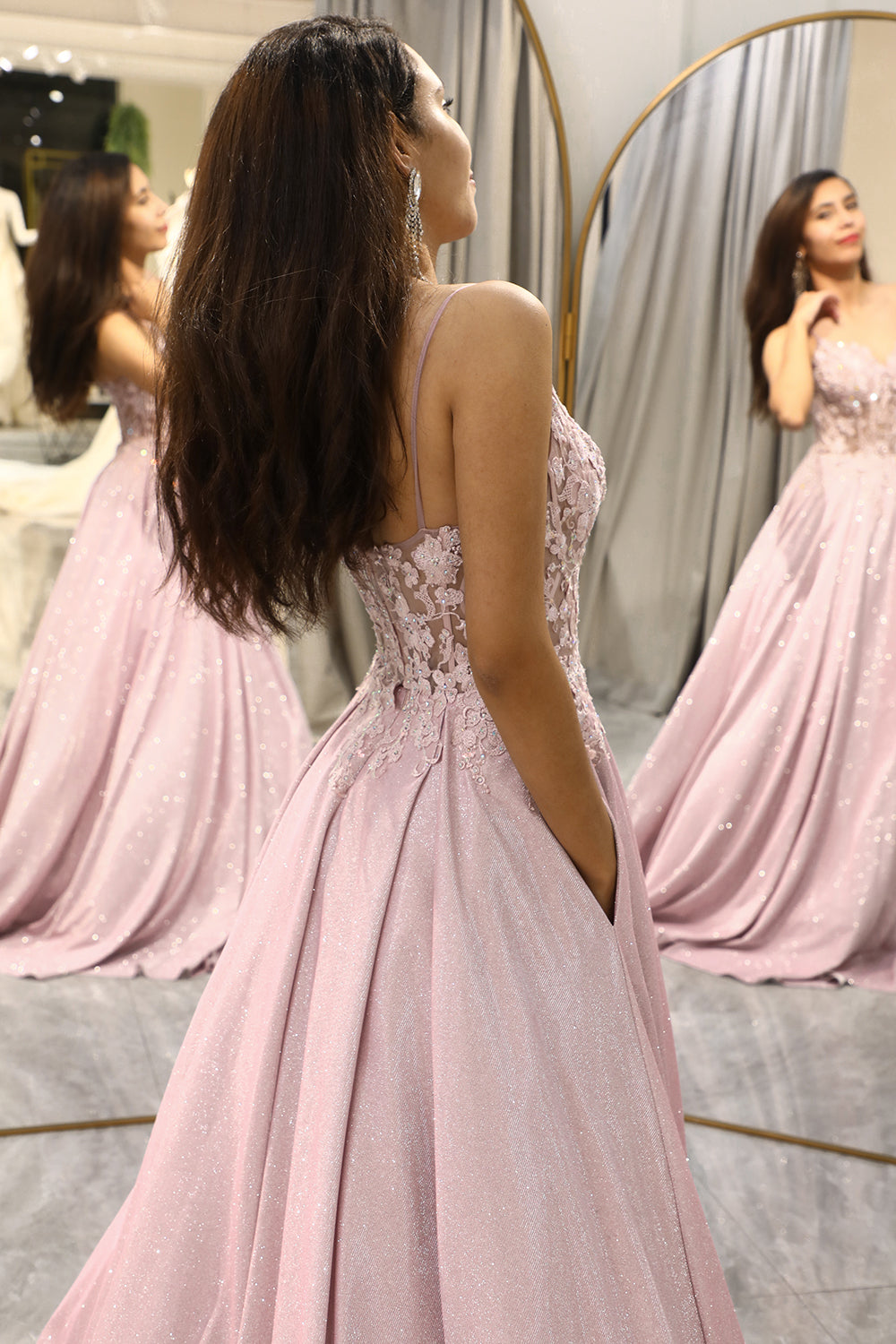 Abito Maxi Donna Decorato per Ospiti di Nozze