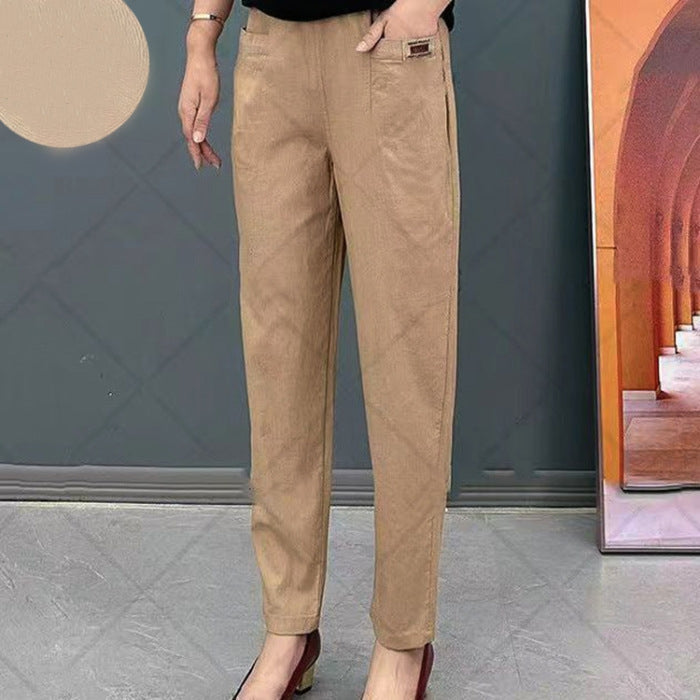Pantaloni Cotone Donna Vestibilità Classica