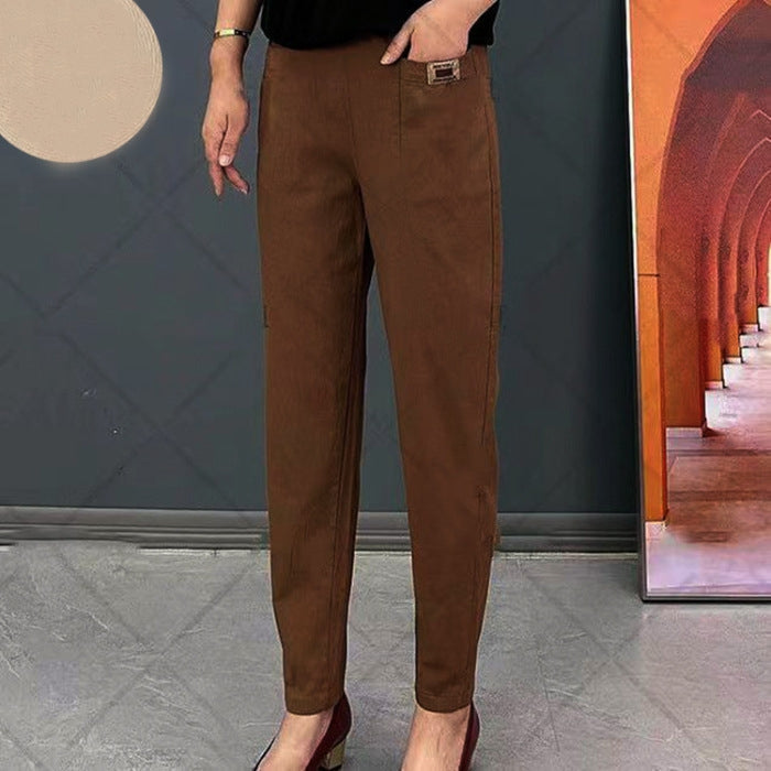 Pantaloni Cotone Donna Vestibilità Classica