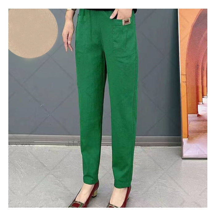 Pantaloni Cotone Donna Vestibilità Classica