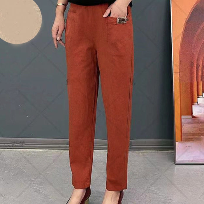 Pantaloni Cotone Donna Vestibilità Classica