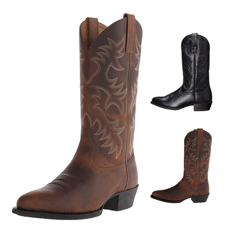Stivali Donna Stile Western Pelle Classici