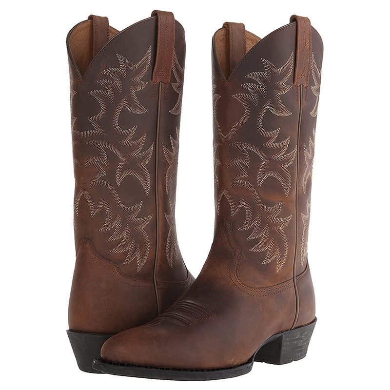 Stivali Donna Stile Western Pelle Classici