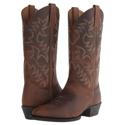 Stivali Donna Stile Western Pelle Classici
