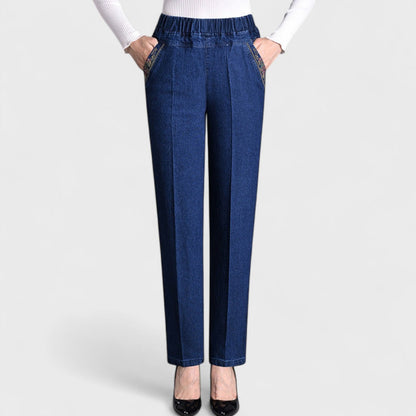 Jeans Donna in Stretch con Tasche Laterali e Vita Elastica Comoda