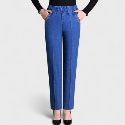 Jeans Donna in Stretch con Tasche Laterali e Vita Elastica Comoda - Brentozzi