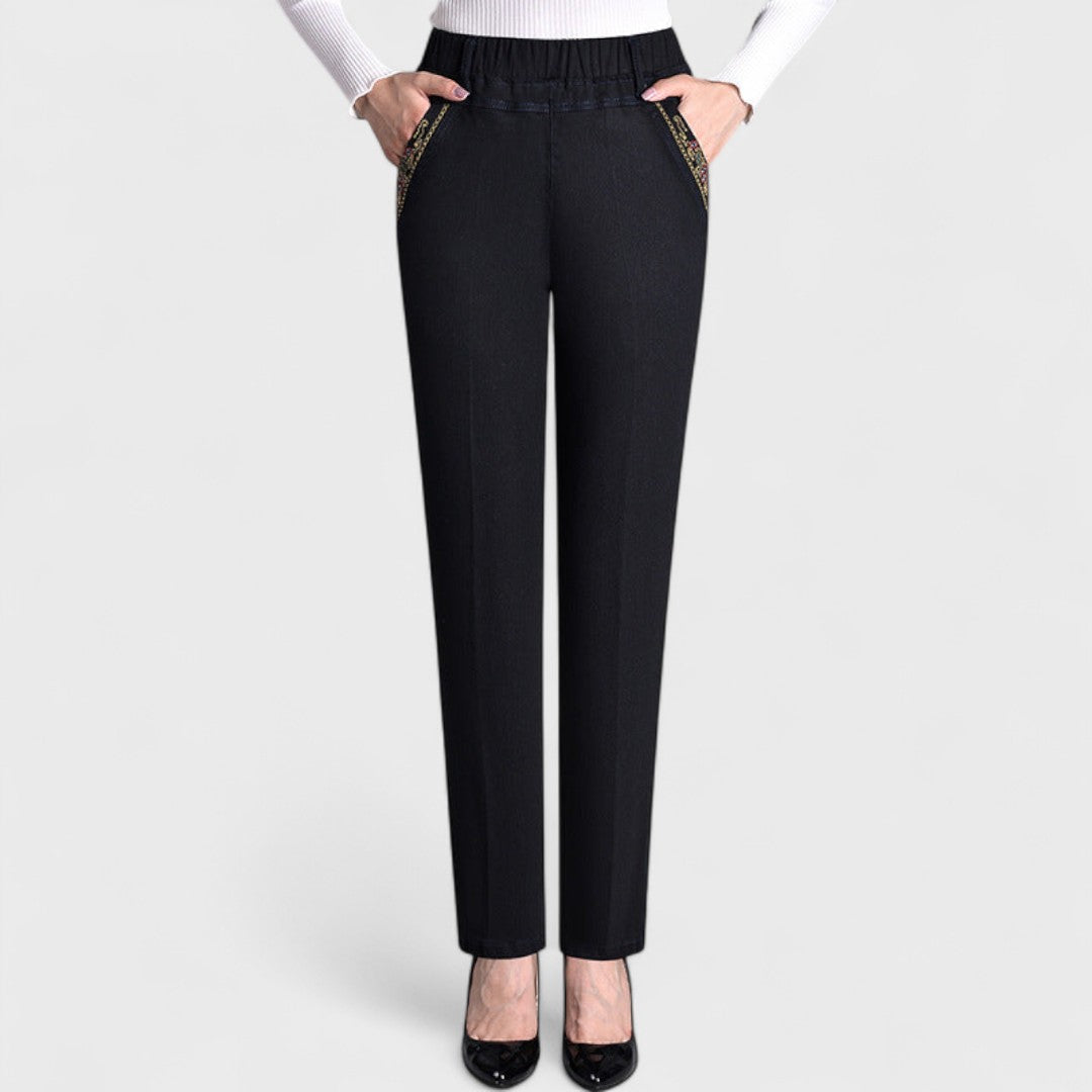 Jeans Donna in Stretch con Tasche Laterali e Vita Elastica Comoda