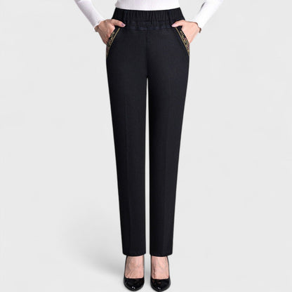 Jeans Donna in Stretch con Tasche Laterali e Vita Elastica Comoda