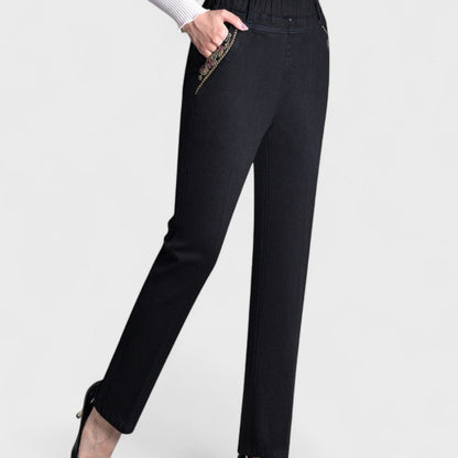 Jeans Donna in Stretch con Tasche Laterali e Vita Elastica Comoda