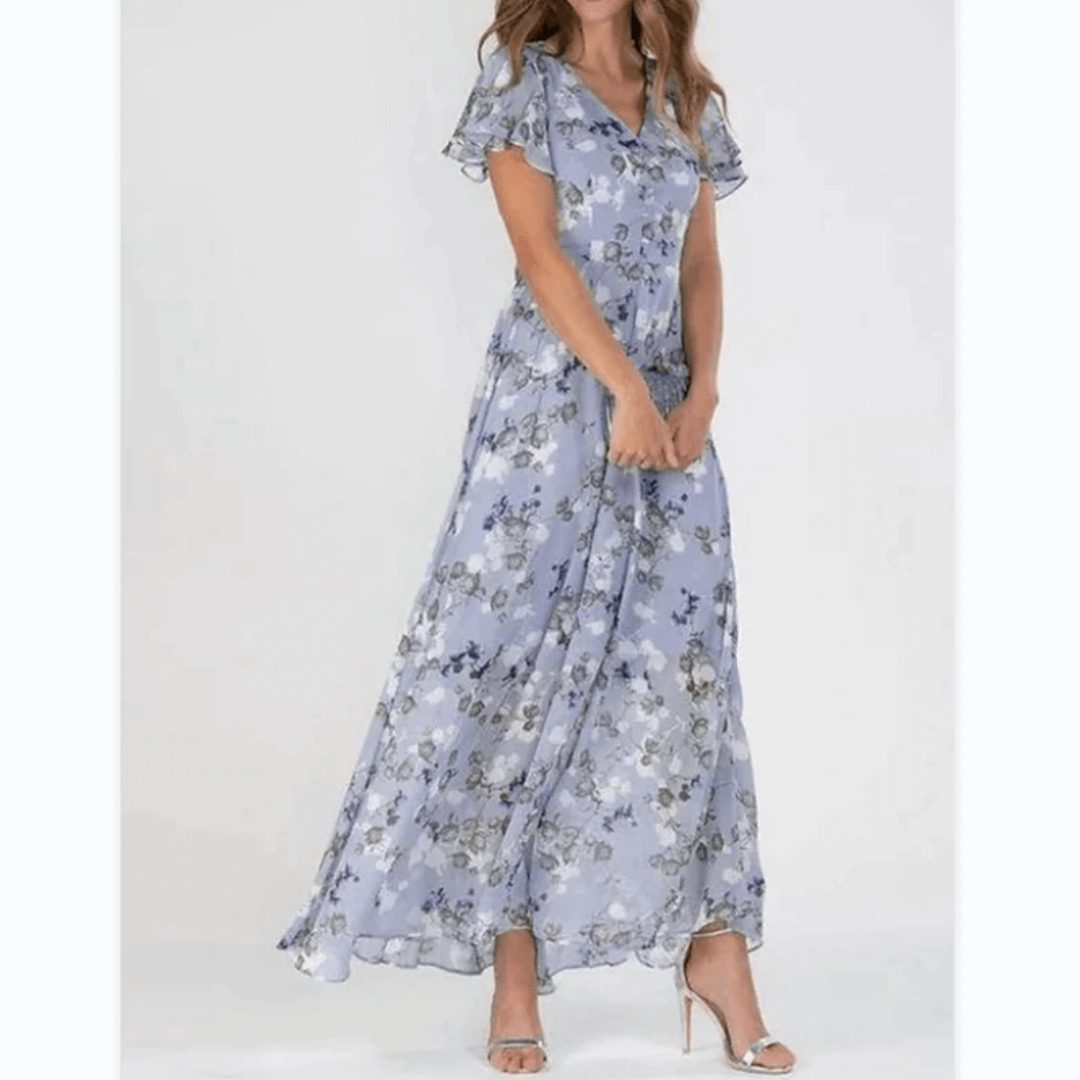 Abito Maxi Donna Scollo a V Linea Dritta - Brentozzi