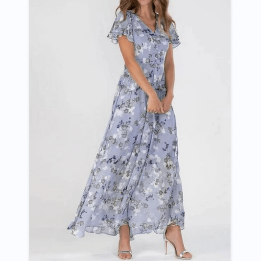 Abito Maxi Donna Scollo a V Linea Dritta - Brentozzi