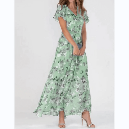 Abito Maxi Donna Scollo a V Linea Dritta