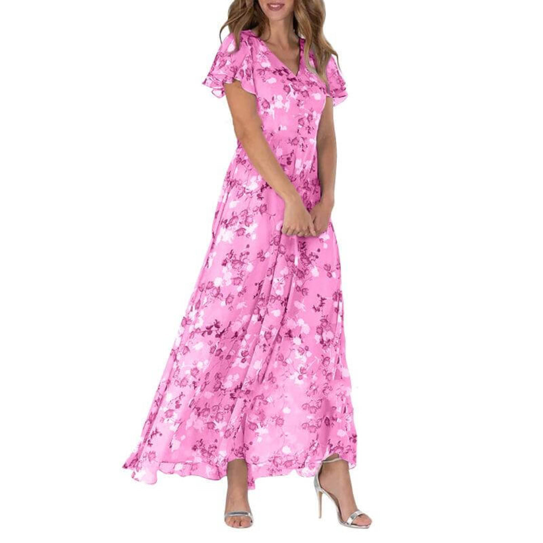 Abito Maxi Donna Scollo a V Linea Dritta