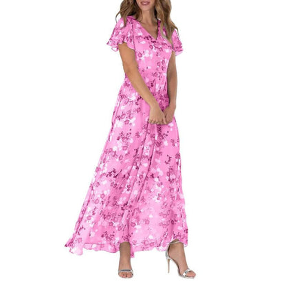 Abito Maxi Donna Scollo a V Linea Dritta