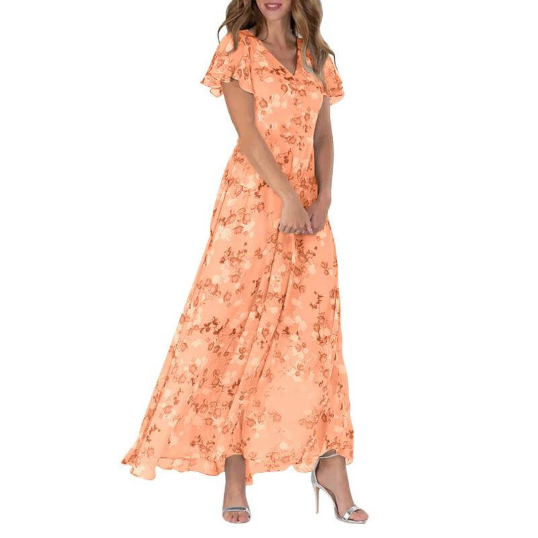 Abito Maxi Donna Scollo a V Linea Dritta