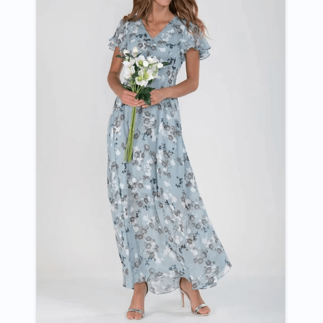 Abito Maxi Donna Scollo a V Linea Dritta