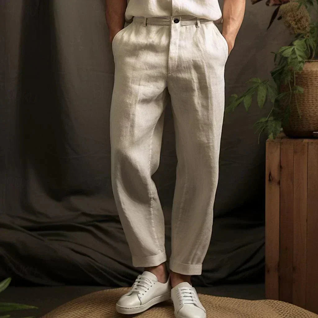 Pantaloni Uomo Lino Casual Ampi - Brentozzi