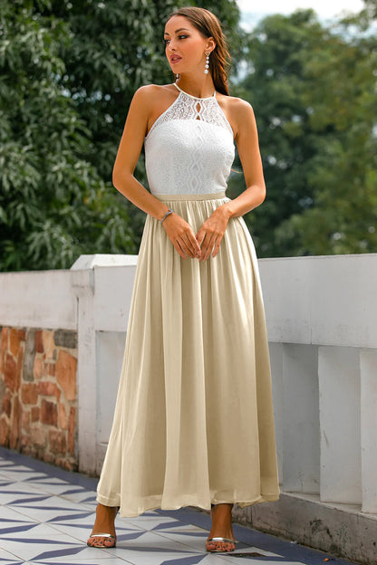Abito Maxi Donna Scollo Halter Cerimonia