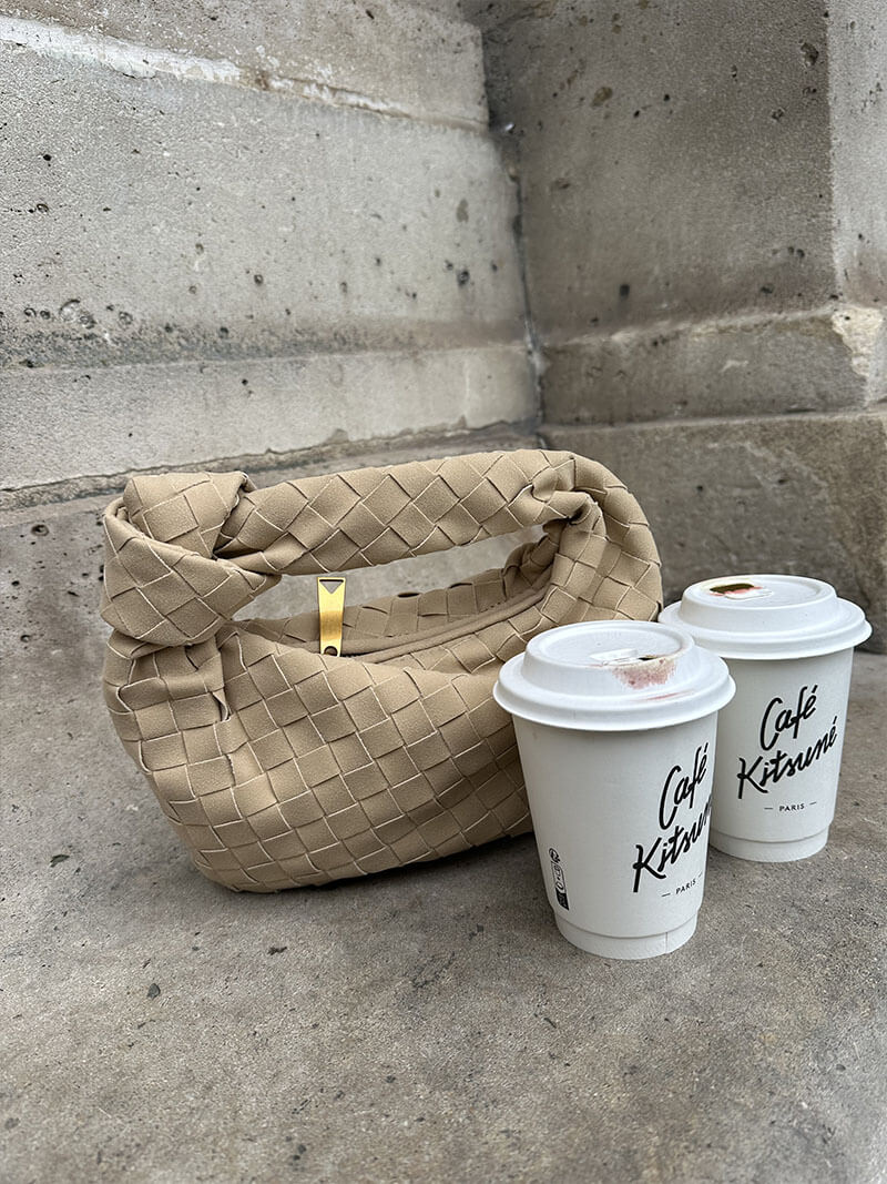 Borsa Mini Donna in Pelle Scamosciata Intrecciata