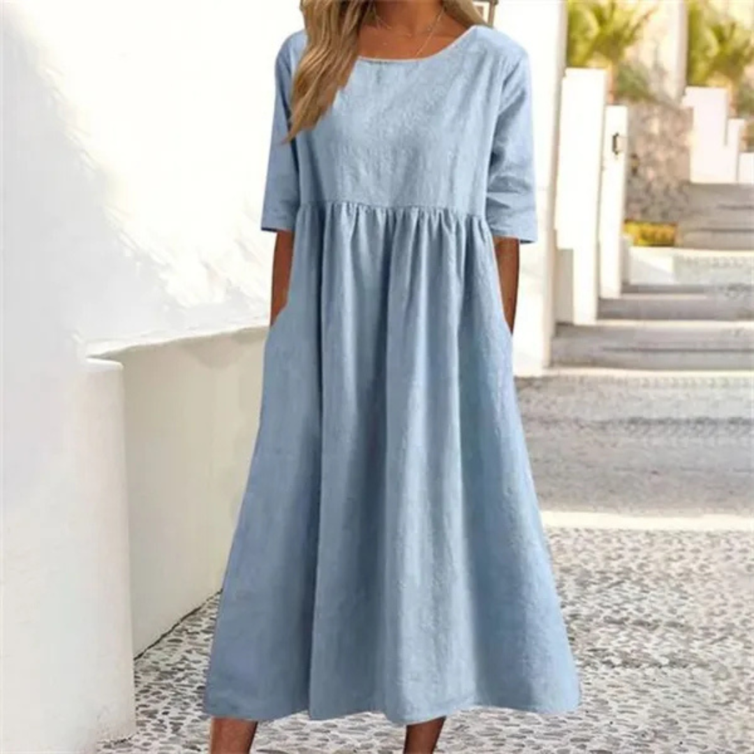 Abito Midi Donna Vestibilità Ampia Gonna Fluttuante - Brentozzi